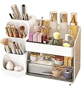 DASITON Makeup Organizer with Drawers for Vanity,Large Capacity Cosmetic Display Case with Makeup...