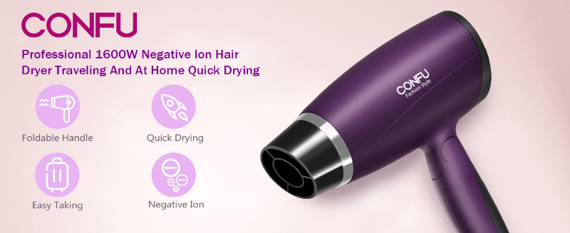 Professional 1600W Negatiwe lon HairDryer Traveling And At Home Quick Drying