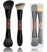 Double Ended Foundation Brush & Blending Brush for Makeup, Soft, Dense Bristles for Sensitive Ski...