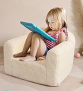 MOMCAYWEX Kids Snuggly-Soft Sherpa Chair, Cuddly Toddler Foam Chair for Boys and Girls, cream