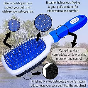 Pin and Bristle Brush for golden retrievers Australian shepherds Poodle border collie conditioning 