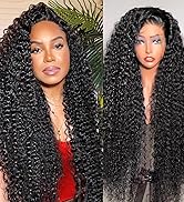 PIOPIC 13x6 Water Wave Lace Front Wigs Human Hair Pre Plucked 180 Density HD Transparent 13x6 Fro...
