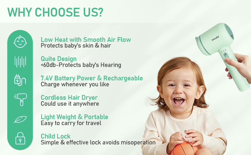 Cordless Kids Hair Dryer