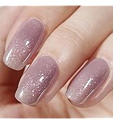 AILLSA Nude Shimmer Gel Nail Polish Mauve Iridescent Holographic Jelly Gel Polish Sheer Purple Ne...