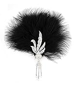 BABEYOND Peacock Feather Hair Clip with Rhinestones - Roaring 20s Flapper Fascinator and 1920s Ha...