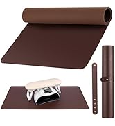 Nail Art Table Mat, (MAT ONLY) Foldable Nail Arm Hand Rest Mat for Nail Tech, Soft Microfiber PU ...