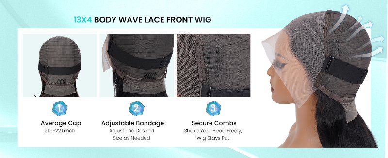 13x4 Body Wave Lace Front Wigs Human Hair Pre Plucked HD Transparent Lace Frontal Wig with Baby