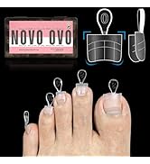 NOVO OVO Upgraded Flexible Half Cover Soft Gel Fake Toe Nail Tips with Auxiliary Line for Toenail...