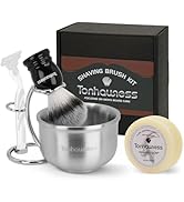 Shaving Brushes Kit For Men, 4 In 1 Shaving Brush Set Includes Nylon Bristle Shave Brush,Stainles...