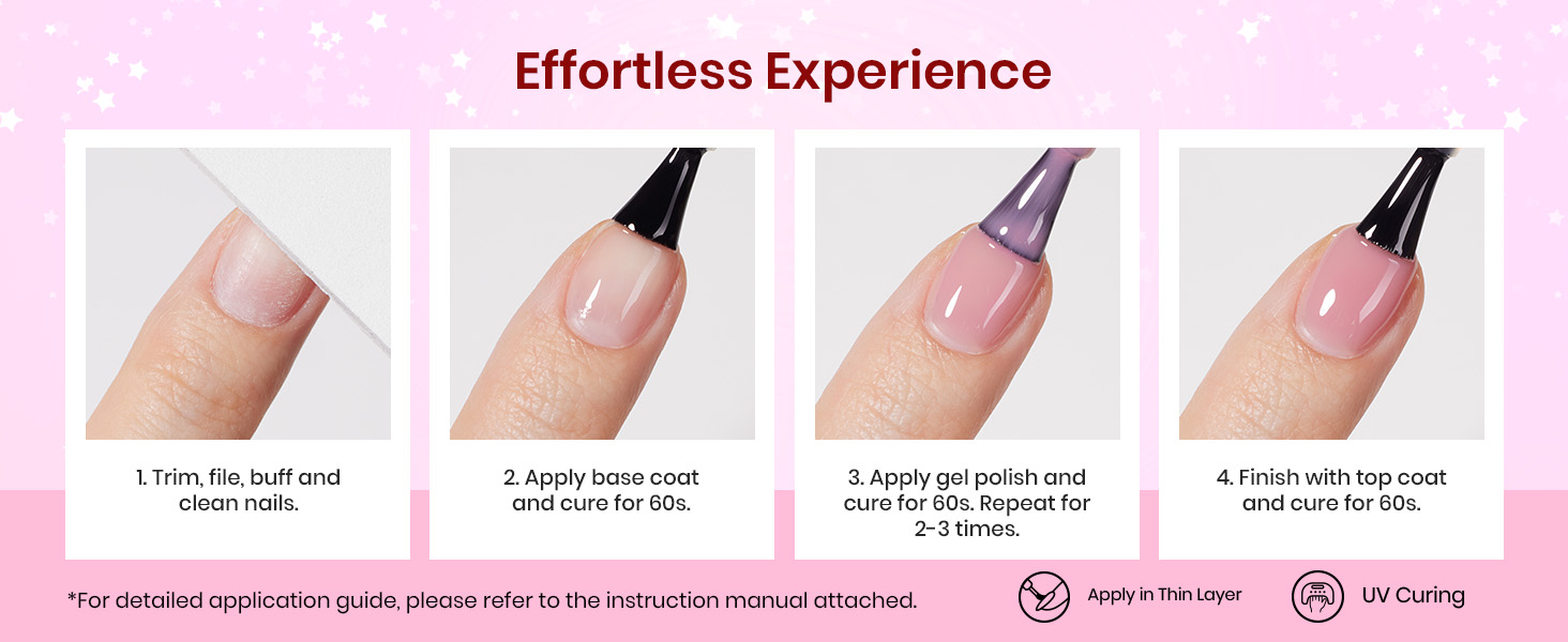 Jelly Pink Gel Nail Polish Set