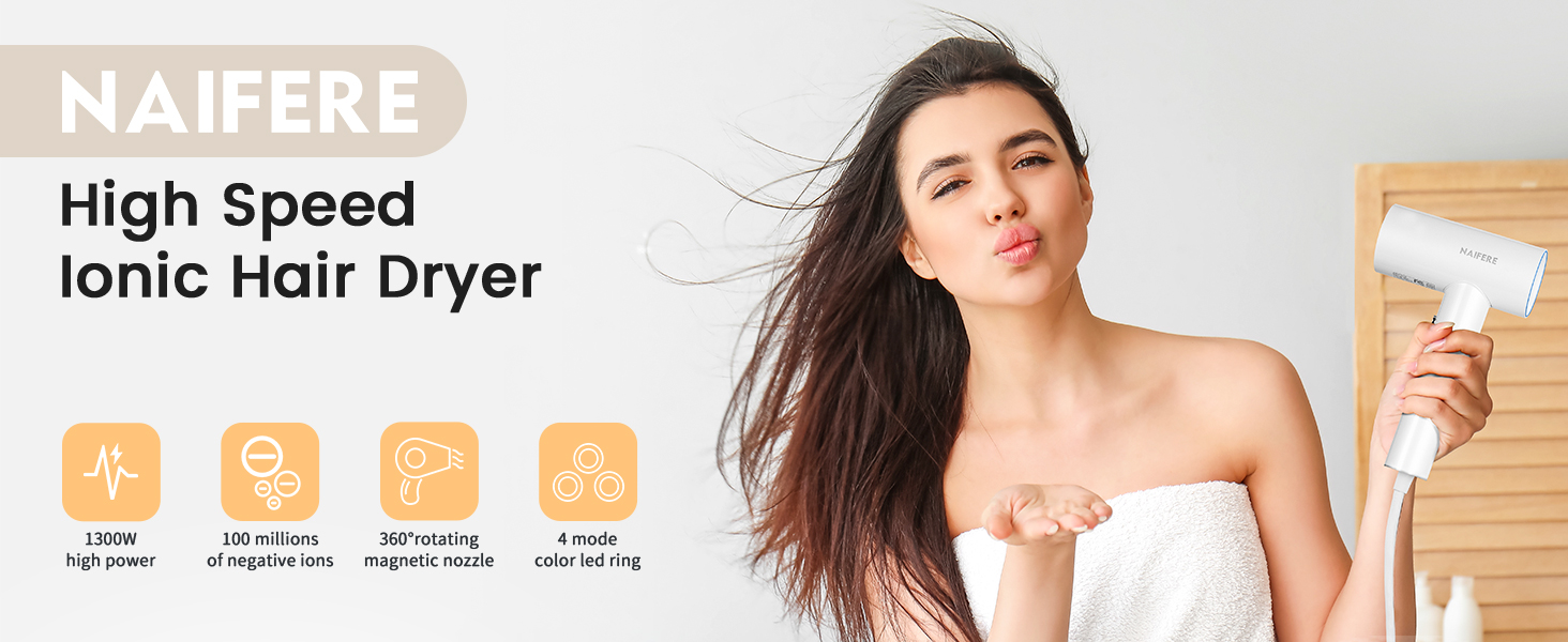 NAIFERE Travel Hair Dryer
