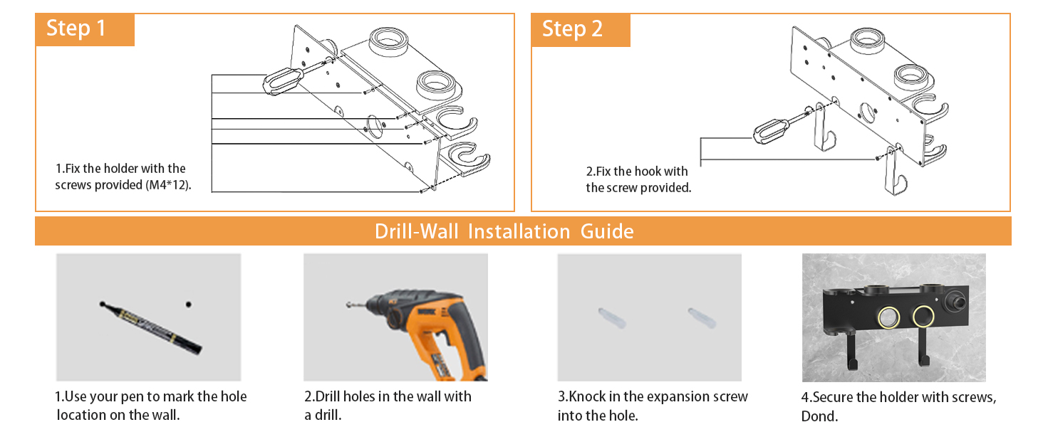 hair dryer wall mount