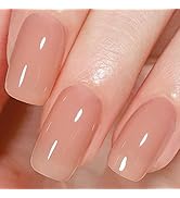 AILLSA Nude Gel Polish - Jelly Gel Nail Polish Dark Nude Translucent Soak Off UV Natural Gel Nail...