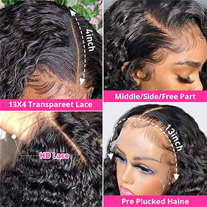 Deep Wave Lace Frontal Wigs Human Hair Wigs for Women
