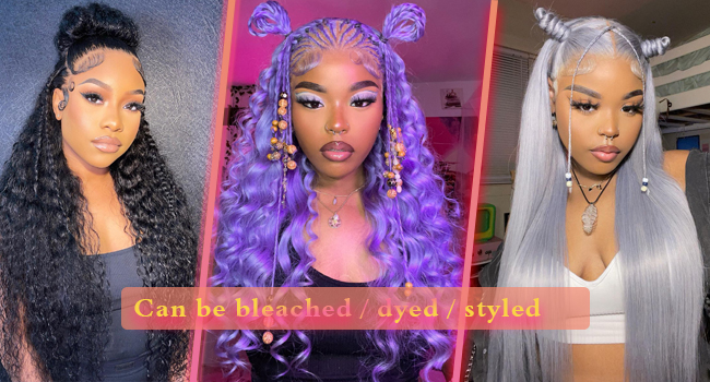 Can be bleached/ dyed/ styled