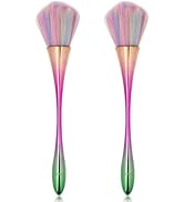 Mekupeu 2pcs Large Powder Mineral Brush Nail Art Dust Brush Foundation Makeup Brush Powder Brush ...