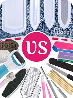 Glass Nail File Manicure Set + Shiner Versus Pumice, orangewood sticks, metal sapphire nail file