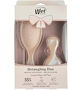 Wet Brush Original Detangler & Mini Duo Hair Brush Kit, Cream (Iridescence Icon) - Ultra-Soft Int...