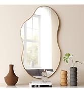 SHYFOY Irregular Wall Mirror Decorative, Asymmetrical Mirror for Wall Decor, Wavy Accent Mirrors ...