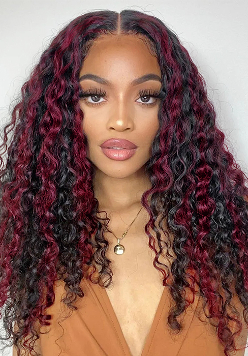 red curly wig