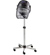 Pibbs Kwik Dryer with Rolling Caster Base, 1100 Watt Salon Hair Dryer, Adjustable Height and Head...