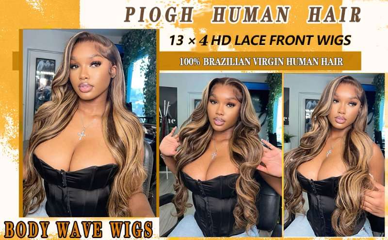 Highlight Lace Front Wigs Human Hair