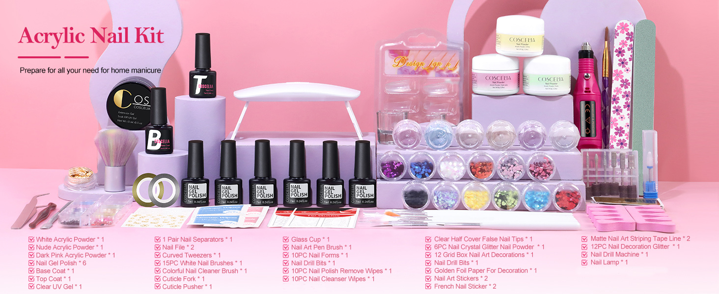 Acrylic Nail Kit for Beginners with Everything