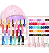 Beetles Gel Nail Polish Kit with U V Light - 35 Colors Gel Polish Fragments of Time Nail Kit 45 P...