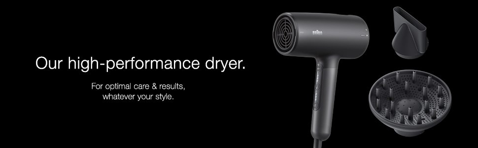 Braun hair dryer achieves straight, smooth and curly styles