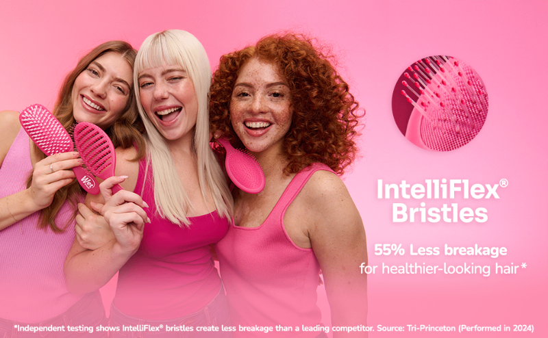 Intelliflex Bristles 55% less breakage for healthier looking hair