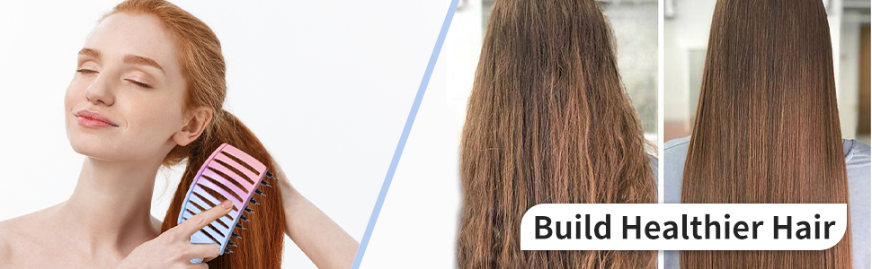 Build healthy hair scalp detangling curly for hair vented curved voremy magic detangler brush
