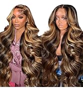 30Inch Honey Blonde Ombre Lace Front Wig Human Hair 13x6 Body Wave HD Lace Frontal Wigs 427 Wigs ...