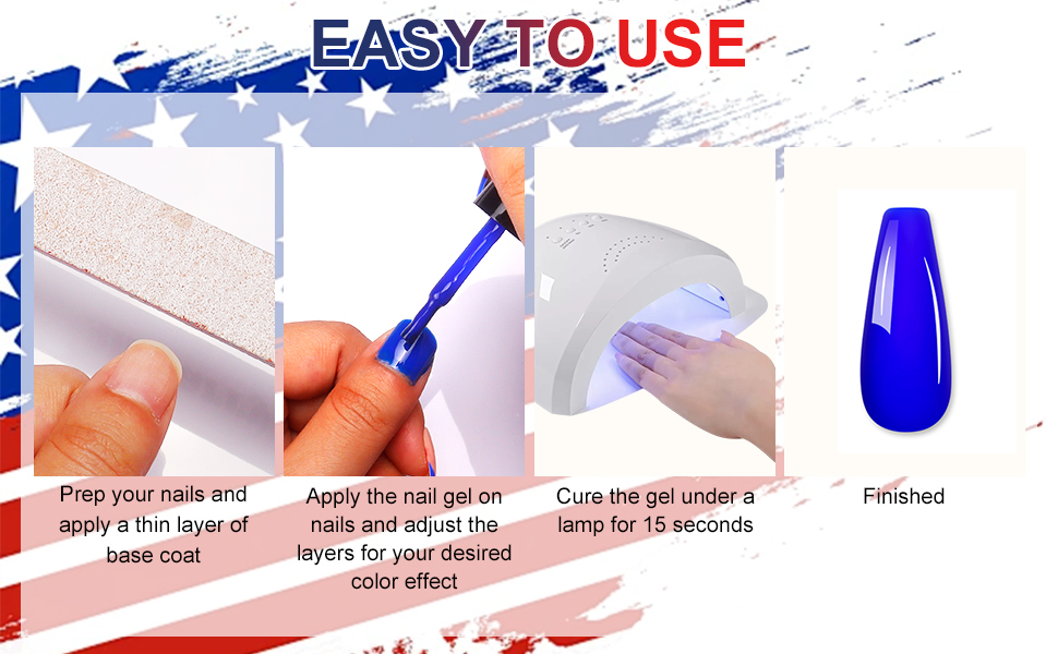 4th of july gel nail polish