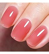 AILLSA Red Jelly Gel Nail Polish Strawberry Color Nude Gel Polish Natural Rose Translucent Gel Po...