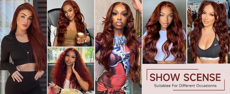 Reddish Brown Lace Front Wigs Human Hair