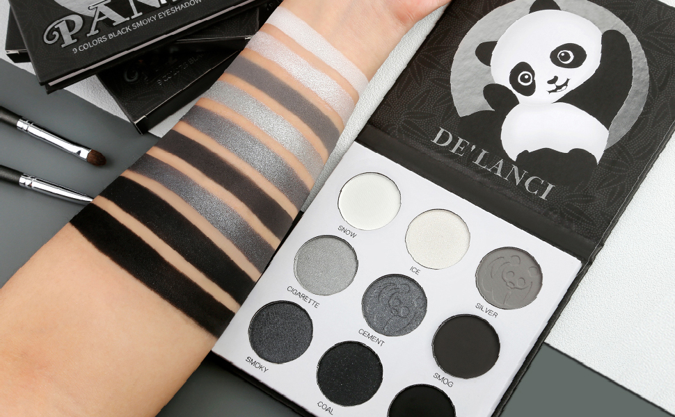 Black Gray Smokey Eyeshadow Palette,Matte Eyeshadow Makeup,Longlasting Cool Smoky Eye Shadow