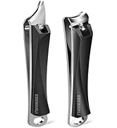 EBEWANLI Nail Clippers Set, Slanted Angled Ingrown Nail Clipper and Curved Wide Jaw Toenail Clipp...