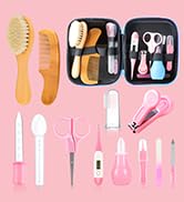 Baby Grooming Kit, Infant Safety Care Set with Hair Brush Comb Nail Clipper Nasal Aspirator,Baby ...