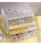 SUTOKAKA 5 Drawers Jewelry Earring Storage Organizer Clear Acrylic Ring Display Holder Stand with...