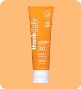 Thinkdaily Tinted Sunscreen for Face, SPF 30, 24.25% Zinc Oxide, 2 Oz, Safe, Natural, Water Resis...