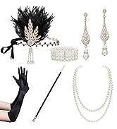 BABEYOND 1920s Accessories for Women - Great Gatsby Accessories Flapper Headband Headpiece Pearl ...