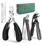 Toenail Clippers for Seniors Thick Toenails, Angled Head Toe Nail Clippers with Catcher, Heavy Du...
