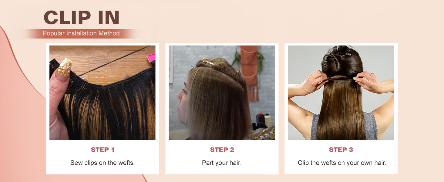 AMAZINGBEAUTY HAIR hand wefts clip ins