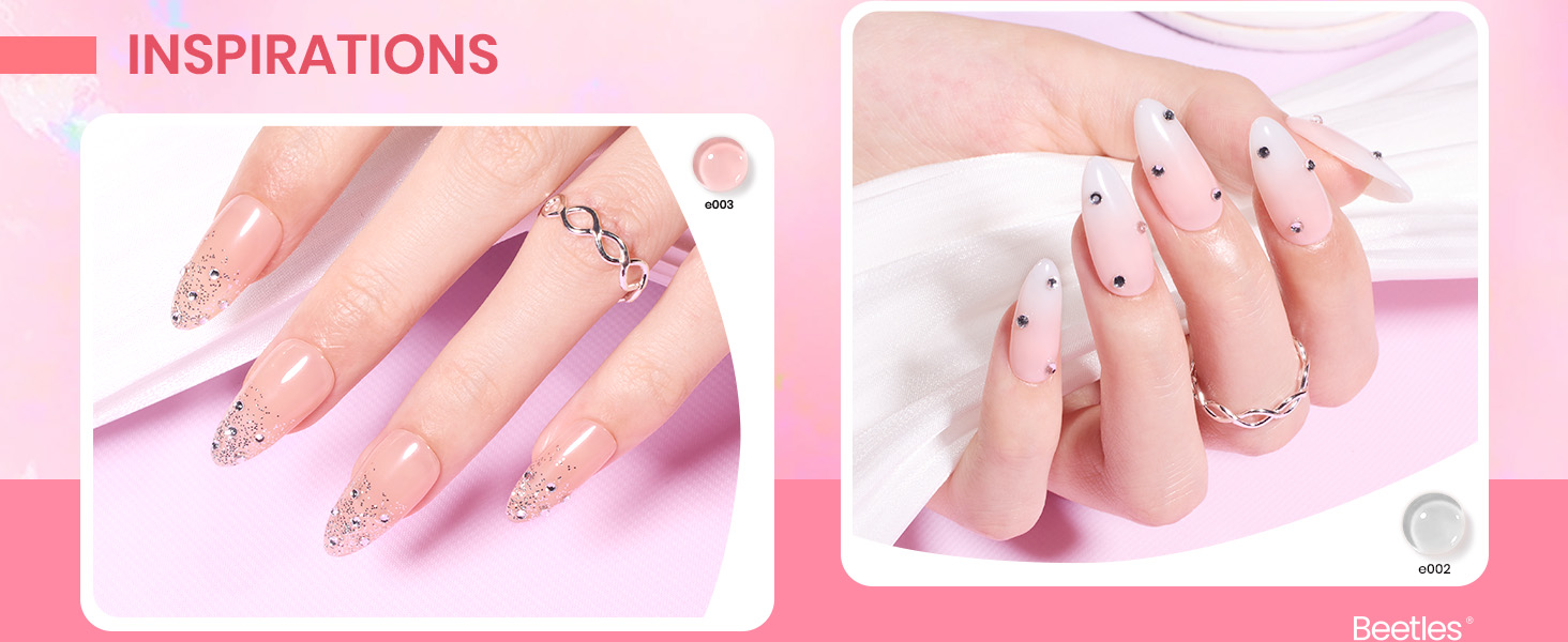 nude pink jelly gel polish set