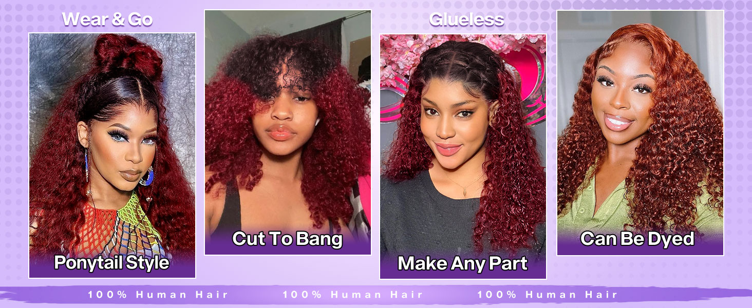 1b/99j burgundy red curly bob wig human hair 14 inch,short deep wave bob frontal wigs human hair