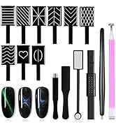 15 Pieces Nail Magnet Tool Set, Double-head Flower Design Nail Magnet Pens Magnet Stick 3D Magnet...