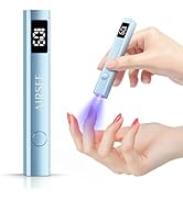AIRSEE Cordless Mini Nail Lamp,Handheld UV Light with LCD Display for Gel Nails,Rechargeable USB ...
