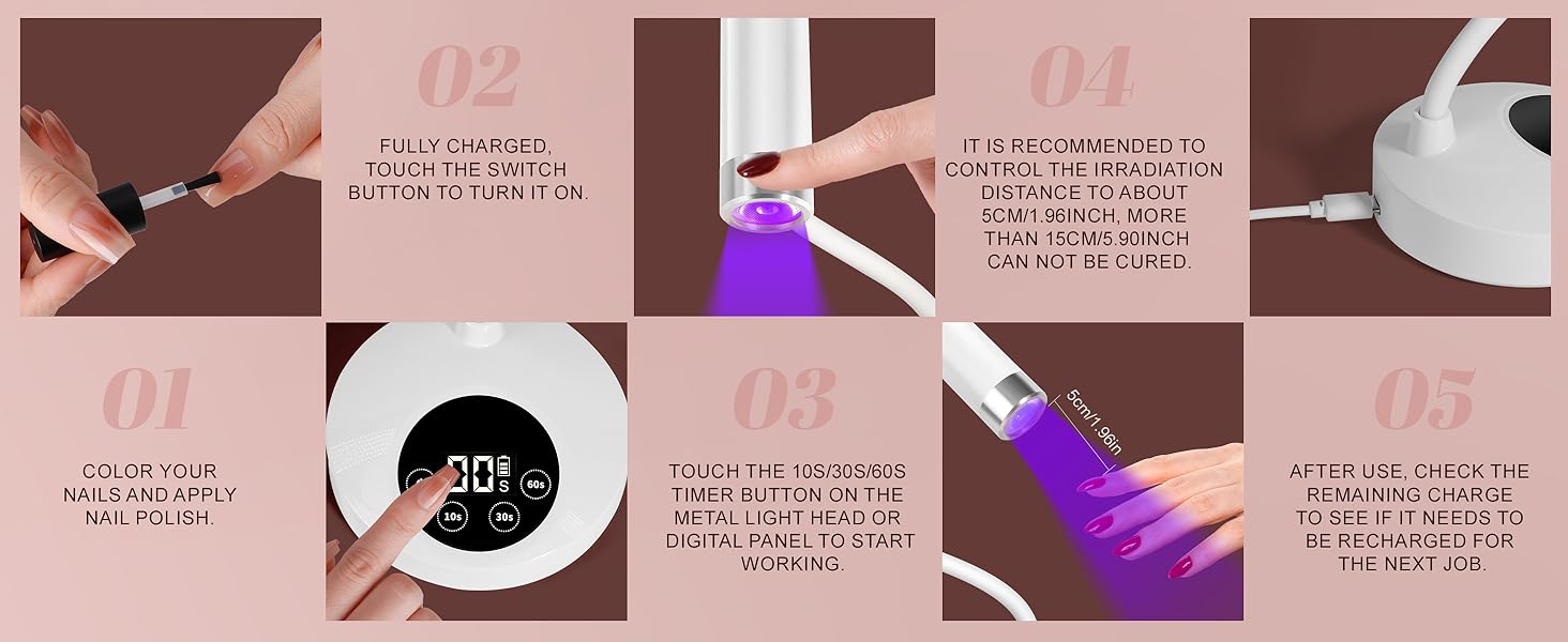 rechargeable uv nail lamp led light for nail