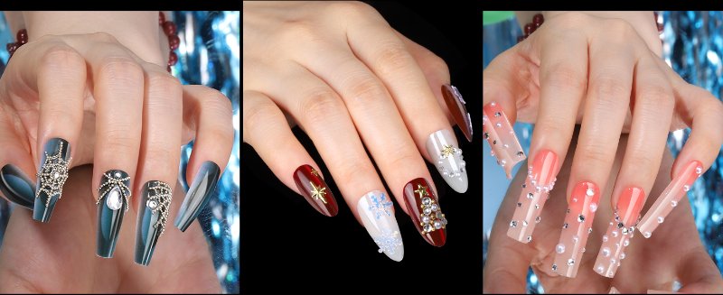 nail charms and gems