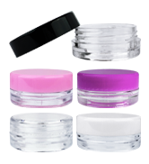 Beauticom 3g/3ml (0.1 Fl Oz) Round Clear Plastic Jars with Round Top Lids for Creams, Lotions, Po...
